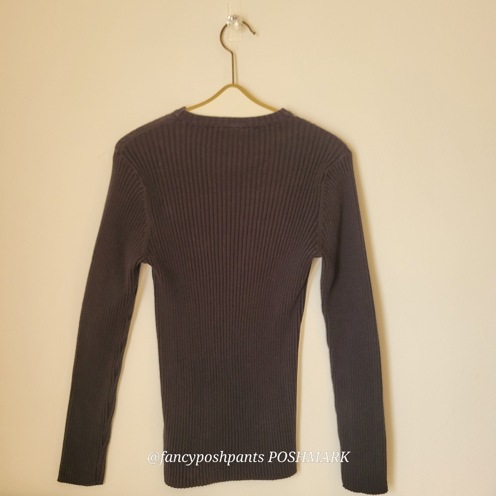 RALPH LAUREN Special logo Polo Jeans patch 100%cotton flattering ribknit sweater - Picture 8 of 15